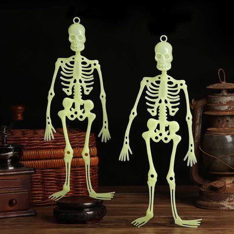 Luminous Hanging Human Skeleton Decoration Halloween Party Scary Skull