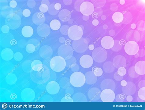Abstract Bright Sunshine Bubbles And Bokeh In Blue Purple And Pink