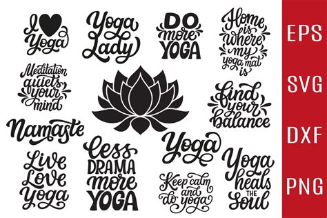 12 Yoga Designs Svg Bundle 1008789 Hand Lettered Design Bundles