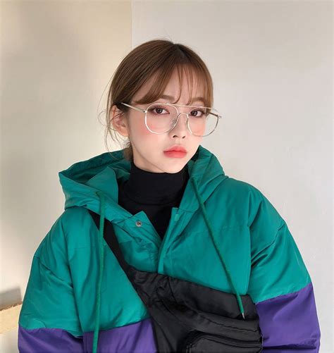 Colorful Trendy Padded Anorak I Know You Wanna Kiss Me Thank You For Visiting Chuu Fashion