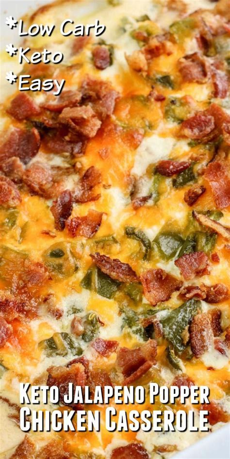 Sprinkle 2/3 of the jalapenos on top of the chicken. Keto Jalapeno Popper Chicken Casserole in 2020 | Keto ...