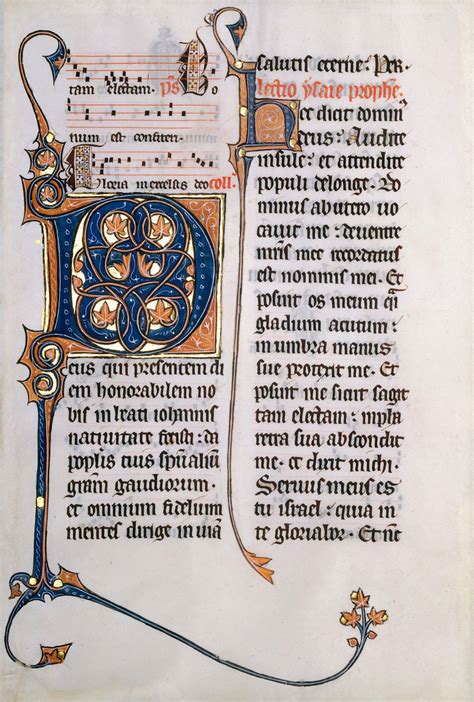 Illuminated Manuscripts Manuscript In The Initial P Fine Art Print