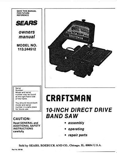 Craftsman Band Saw Parts Manual Reviewmotors Co