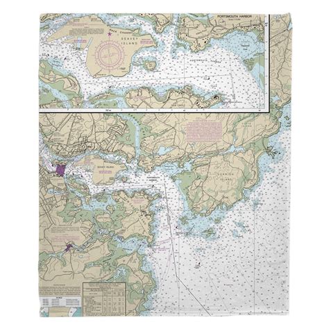 Nh Portsmouth Harbor Nh Nautical Chart Blanket
