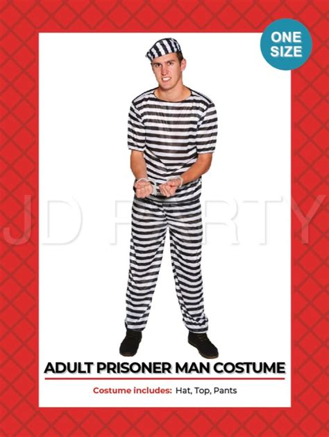 Convict Costume Adult Costume Wonderland
