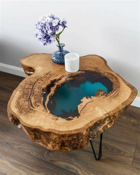 Rustic Tree Trunk Coffee Table Designer Tables And Resin Works