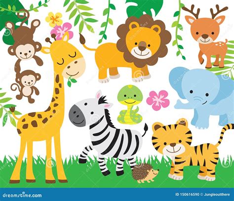 Safari Jungle Animal Vector Illustration Vektor Abbildung