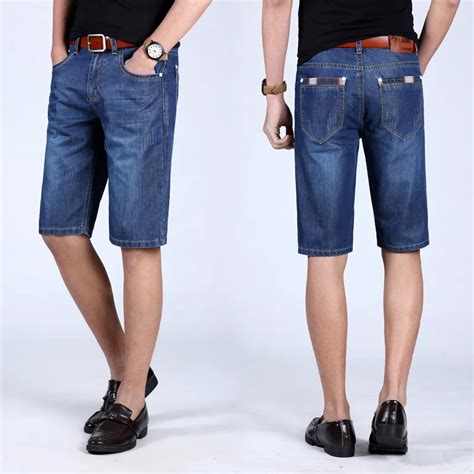 Summer Shorts Jeans Men Thin Stretch Plus Size Denim Shorts Mens Cropped Loose Breeches Mens