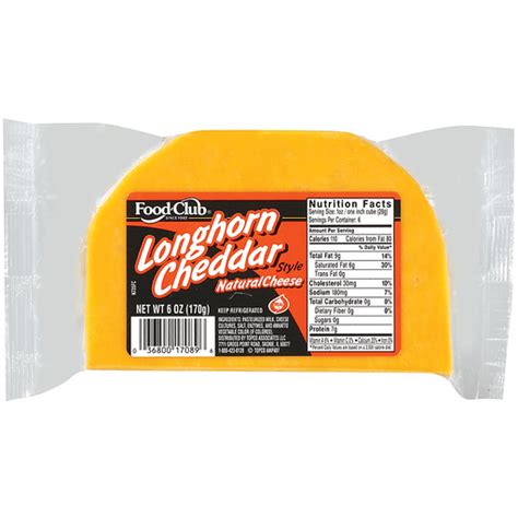 Food Club Longhorn Cheddar Style Cheese 6 Oz Package Shop Priceless