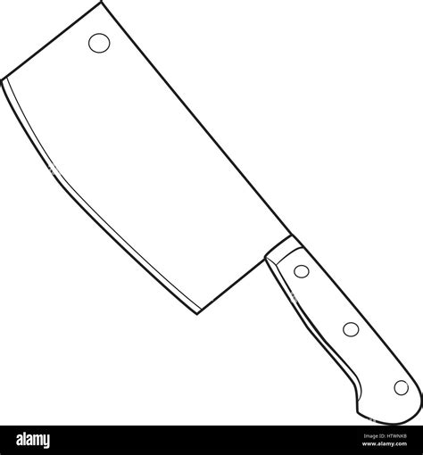 Illustration Of Isolated Butcher Knife Cartoon Drawing Vector Eps 8