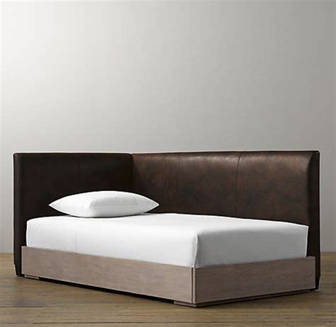 Parker Leather Corner Bed With Platform Headboards For Beds Bed In Corner Furniture
