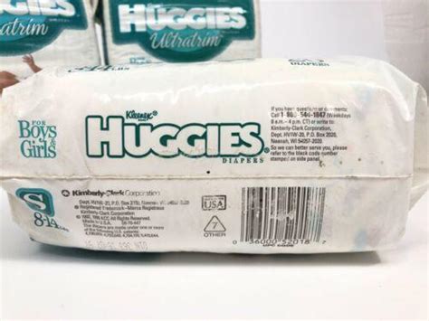 1995 Vintage Huggies Ultratrim Diapers Boys Girls Size Small 8 14 Lbs