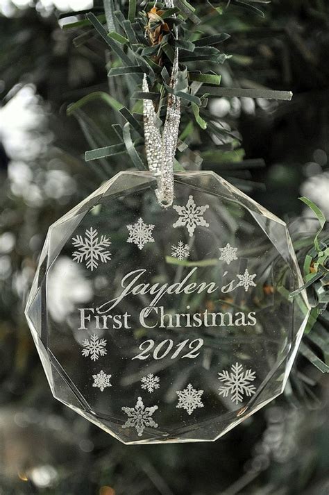 Personalized Christmas Ornament Laser Engraved Crystal