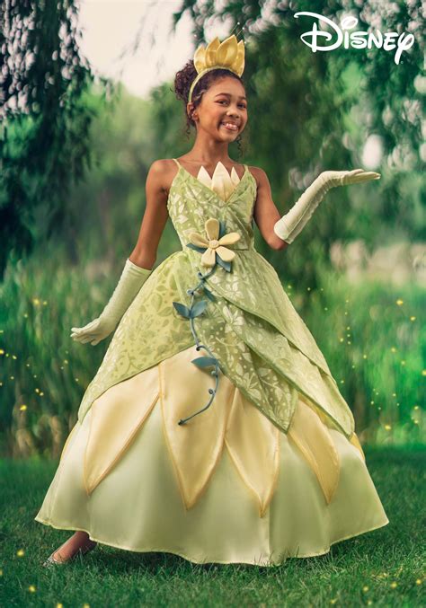 Exclusive Deluxe Disney Tiana Costume Dress For Girls