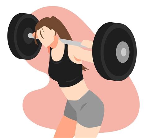 Illustration Of Woman In Sportswear Doing Weight Lifting Lifting