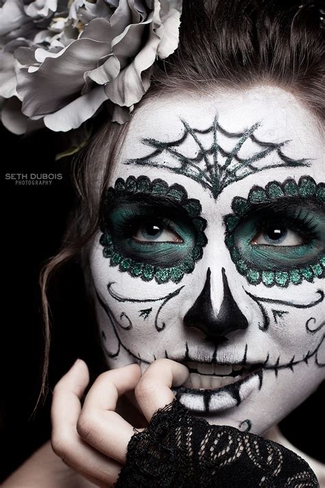 Emerald Green Sugar Skull Makeup Design Halloween Makeup Sugar Skull