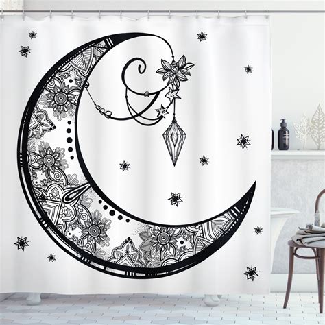 Looking for a good deal on shower gem? Tribal Shower Curtain, Paisley Floral Moon Crescent Gem ...