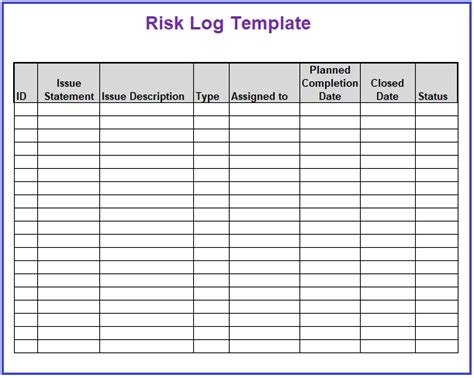 An issue log is a place to log all issues and track the status of each one. Risk Log Templates | 2+ MS Word & Excel | Free Log Templates