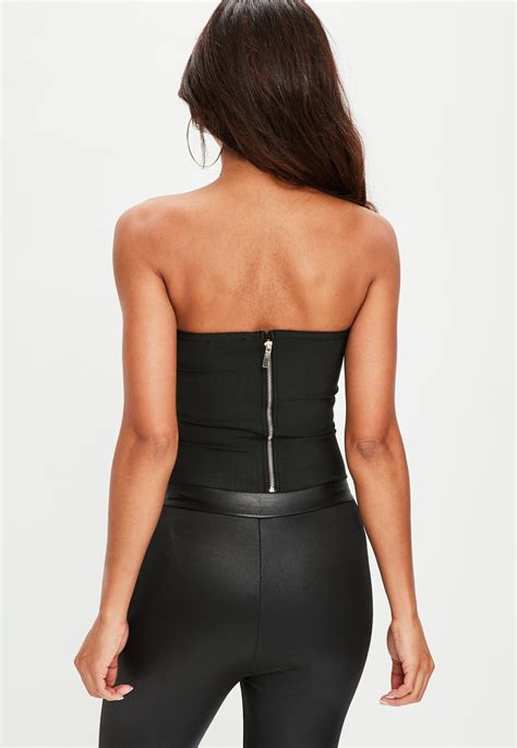 Missguided Black Bandage Corset Top Lyst