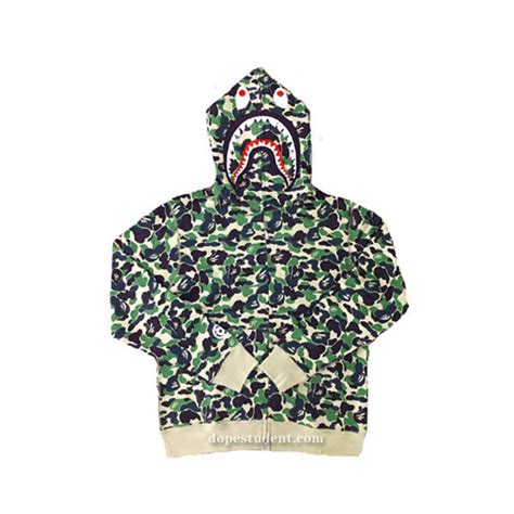 Refunds will be charged back to the original form of payment used for purchase. Green ABC Camo Full Zip Bape Shark Hoodie | Dopestudent