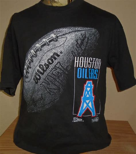 Vintage 1992 Houston Oilers Football Black Xl T Shirt By