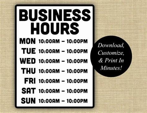 Printable Business Hours Sign Best Of Business Hours Sign Business