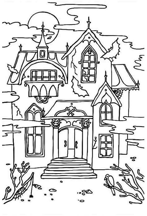 Our free coloring pages for adults and kids, range from star wars to mickey mouse. Cartoon Haunted House Coloring Page - Coloring Home