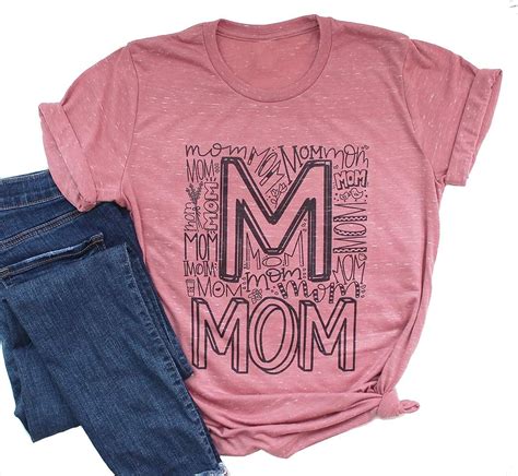 Mom Lovely Print Novetly Funny Graphics Mothers Day T Shirt Gift Tee