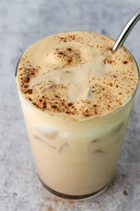 Homemade Iced Chai Tea Latte With Pumpkin Cold Foam Sweet Steep