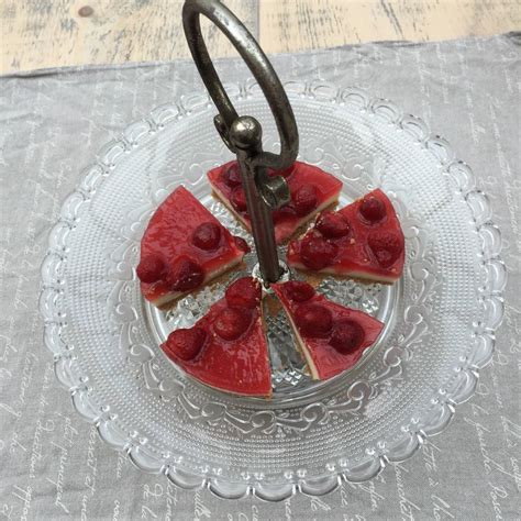 Vintage Glass Fruit Or Cake Plate With Handle By Ella