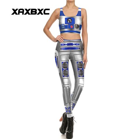 New 1704 Sexy Girl Leggins Smart R2 D2 Droid Cosplay Prints Women