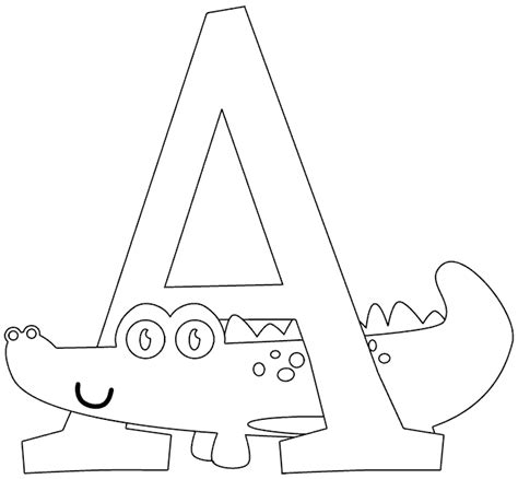 A Is For Alligator Coloring Page