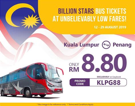 Promo Kuala Lumpur to Penang Bus Ticket RM8.80 by Billion Stars