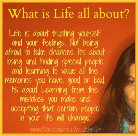 Daveswordsofwisdom.com: What Is Life about?