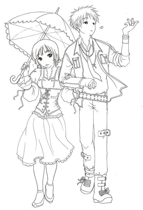 Anime Couple Coloring Pages Printable