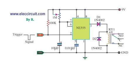Timer Plus Relay By Ic 555 Electronics Projects