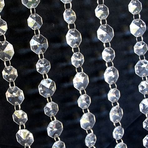 Crystal Bead Strand Garlands Octagonal 50cm Long Pack Of 10