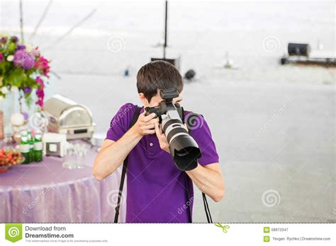 Wedding Photographer In Action Stock Image Image Of Background
