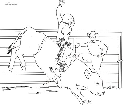 11 Pics Of Cowboy Bull Riding Coloring Page Bull Riding Coloring