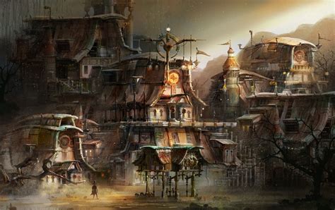 Download City Building Sci Fi Steampunk Sci Fi City Hd Wallpaper By