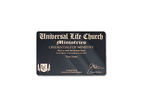 Card Sized Credential Get Ordained