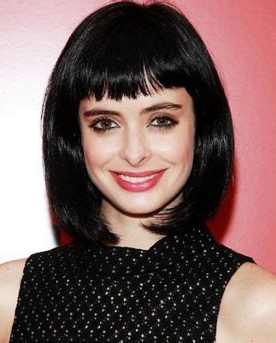 Celebrity Trendy Bob Hairstyles With Blunt Bangs