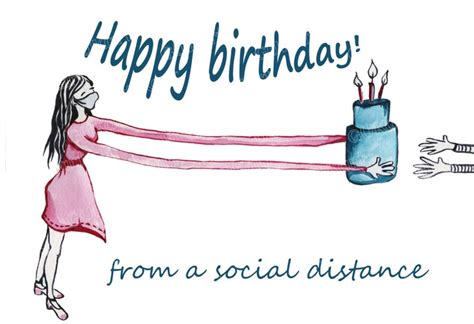 Social Distancing Birthday Card Funny And Unique Greeting Card