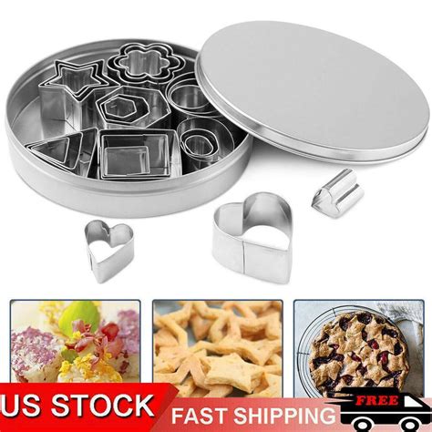 24x Stainless Steel Mini Cookie Cutter Set Baking Pastry Cutters Cookie