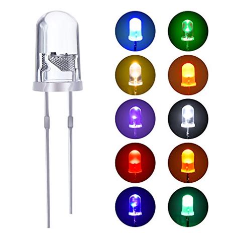 100 Pieces Clear Led Light Emitting Diodes Bulb Led Lamp 5 Mm