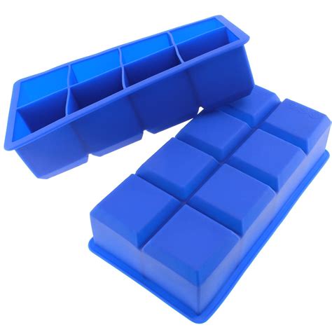 Freshware 8 Cavity Flexible Large Ice Cube Silicone Tray And Reviews