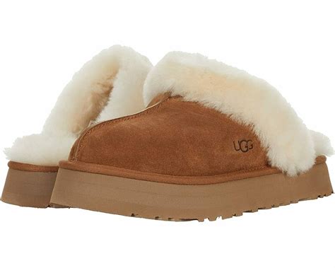 Ugg Womens Disquette Platform Sheepskin And Suede Slippers 1122550
