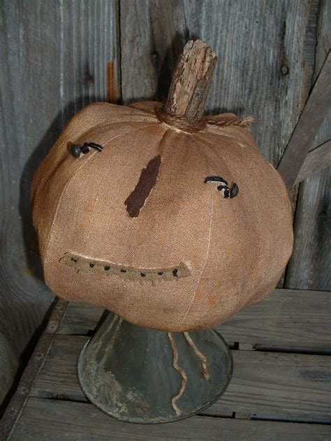 Daughternature Primitive Folk Art Primitive Pumpkin Make Do Jack O