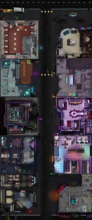 Sunset Alley Free Cyberpunk Battlemap 36x86 Roll20 In 2021