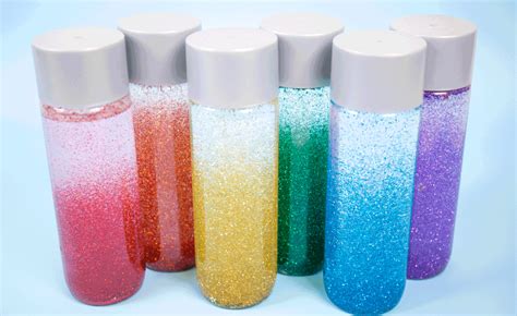 Rainbow Glitter Sensory Bottles Craft Project Ideas